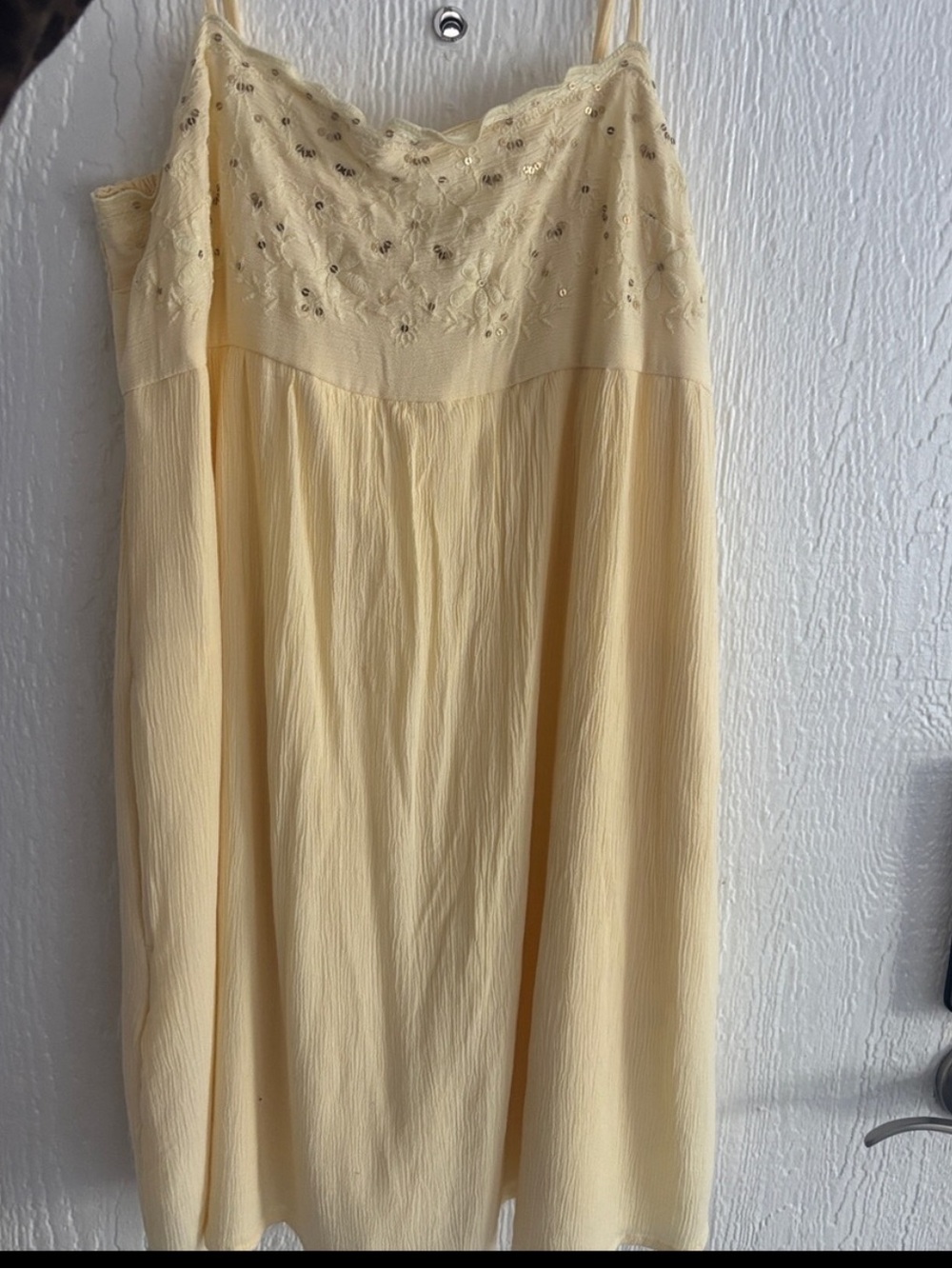 Hollister Pale Yellow Smocked Bodice Dress